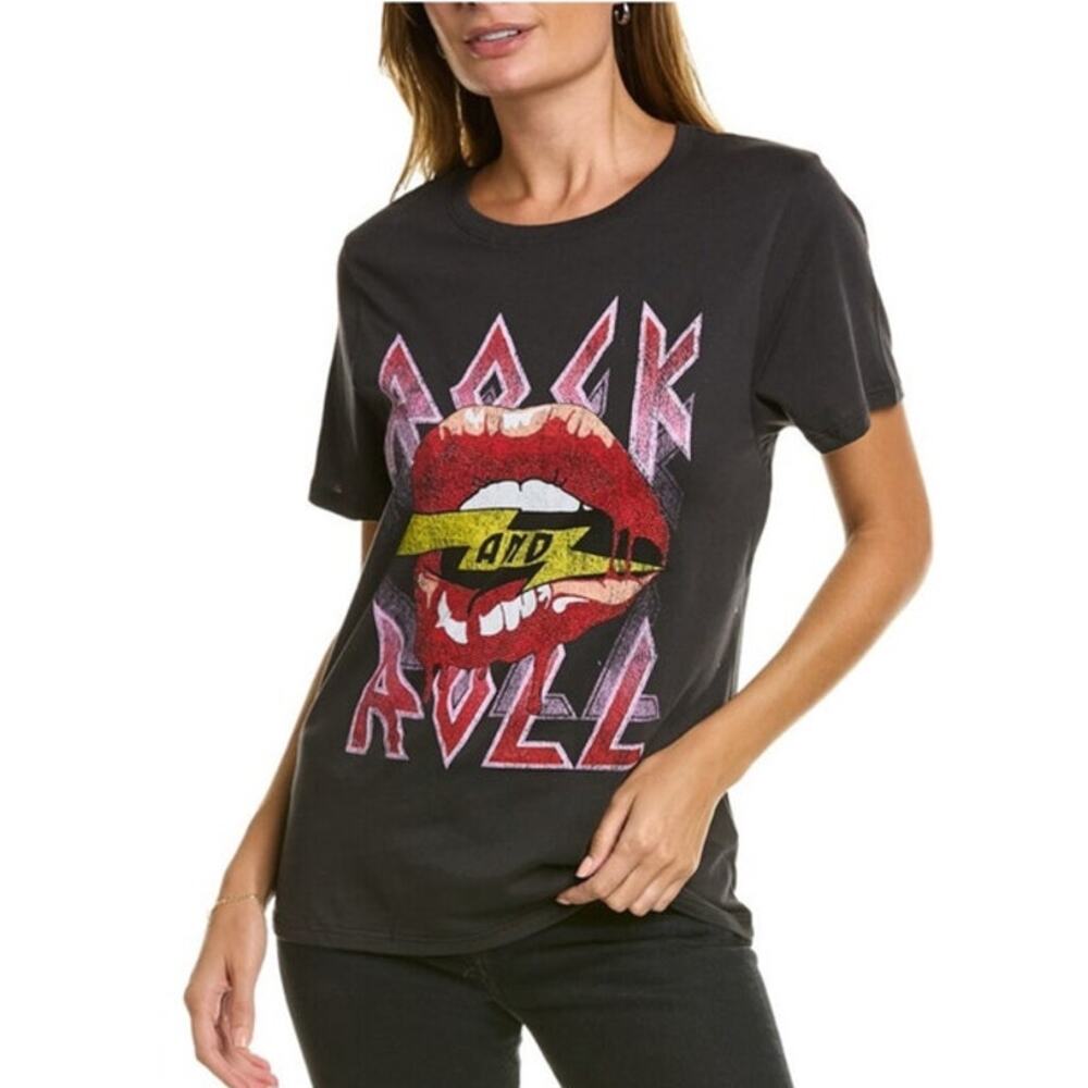 Refined Canvas Black Rock And Roll Tee Sz S